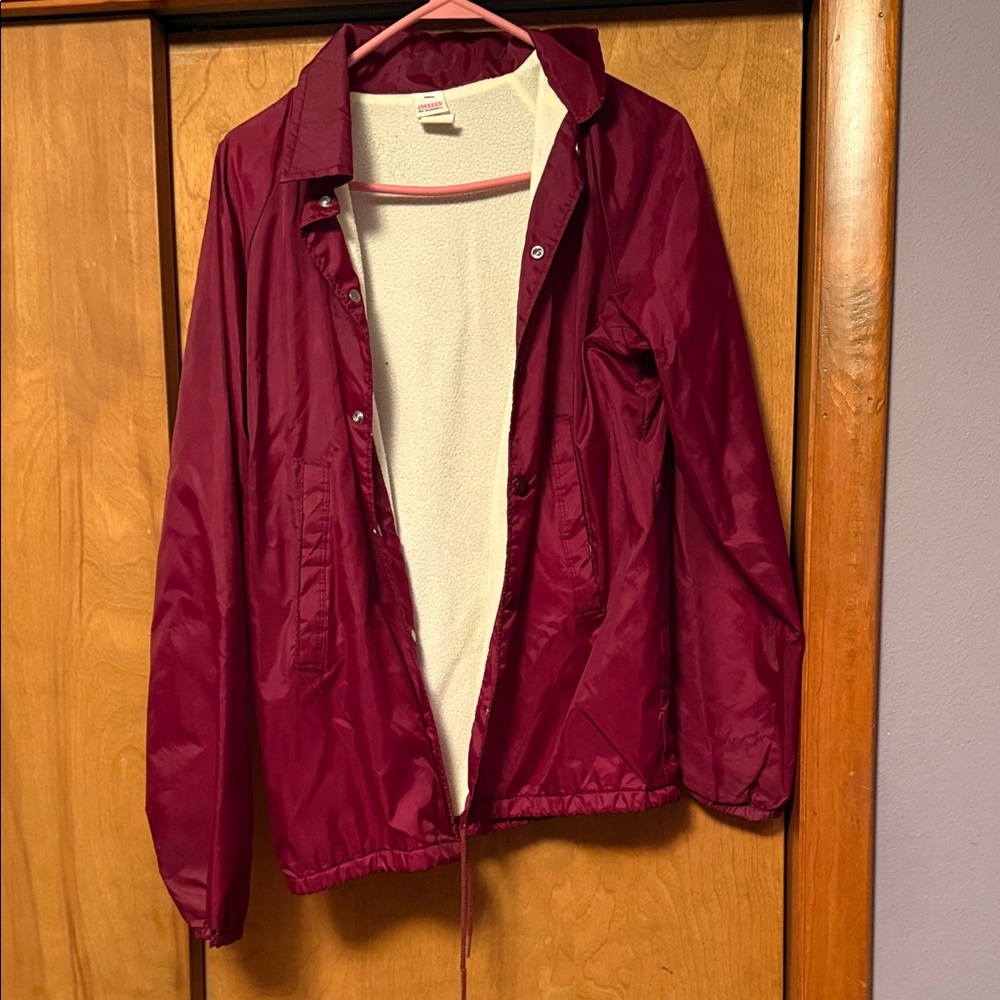 Burgundy Windbreaker Jacket